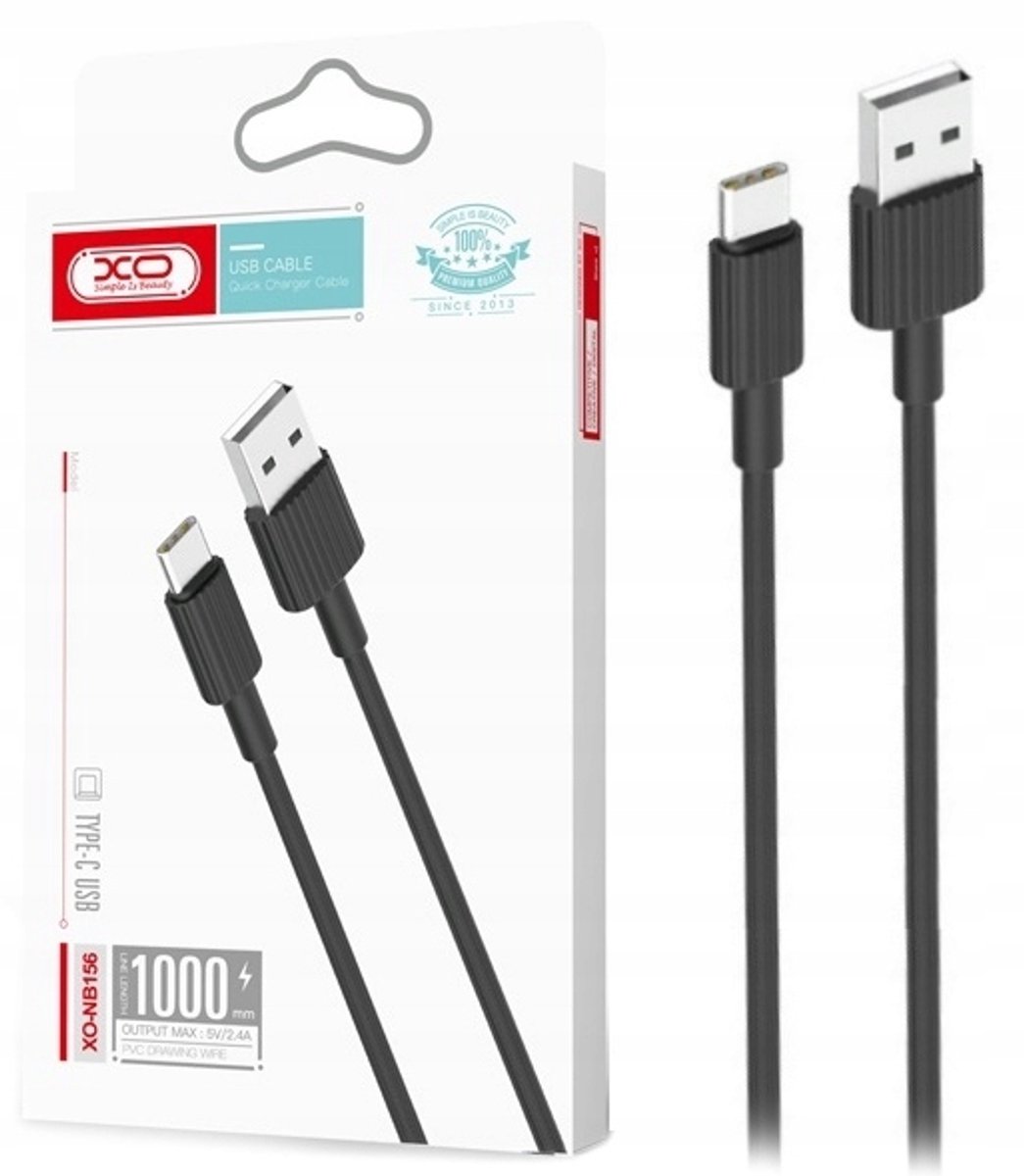 XO USB-C Kabel 1m 2.4A Snel Laden -