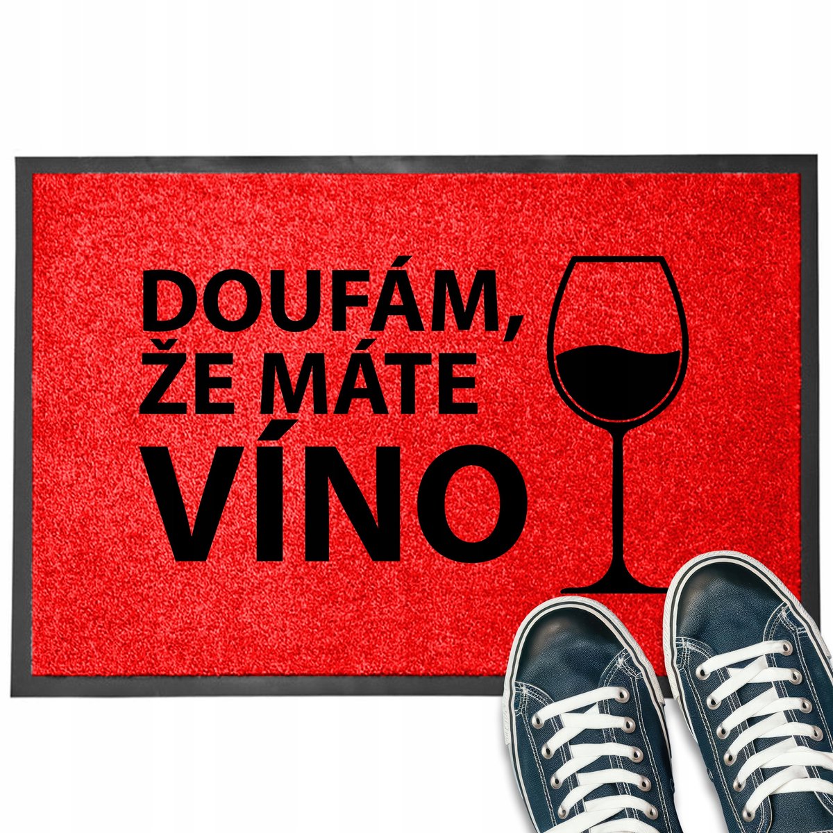 Rode Deurmat 40x60cm - "Op Eigen Risico" - Stijlvol Entree