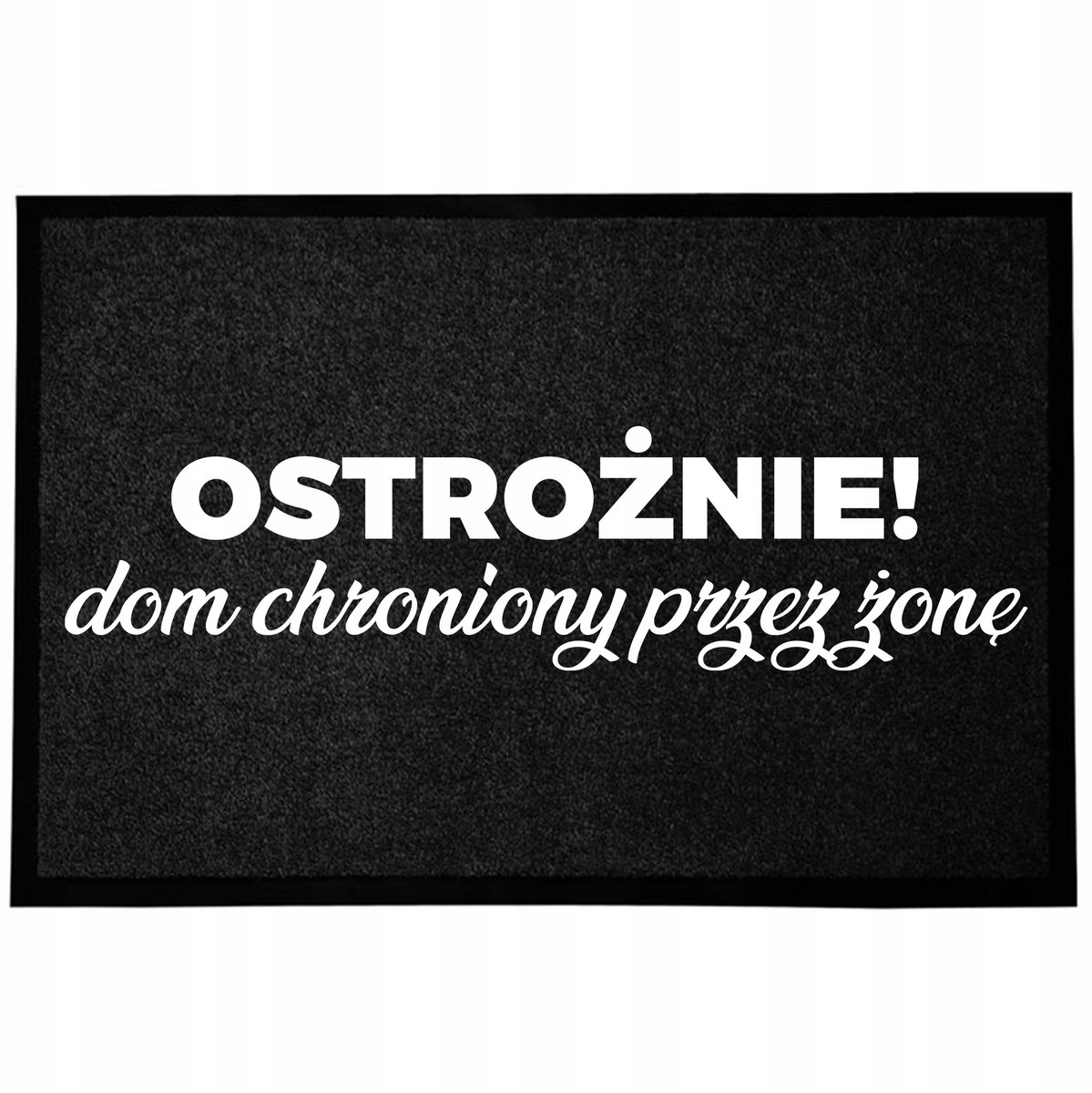 Zwarte antislipdeurmat 40x60cm met grappige print