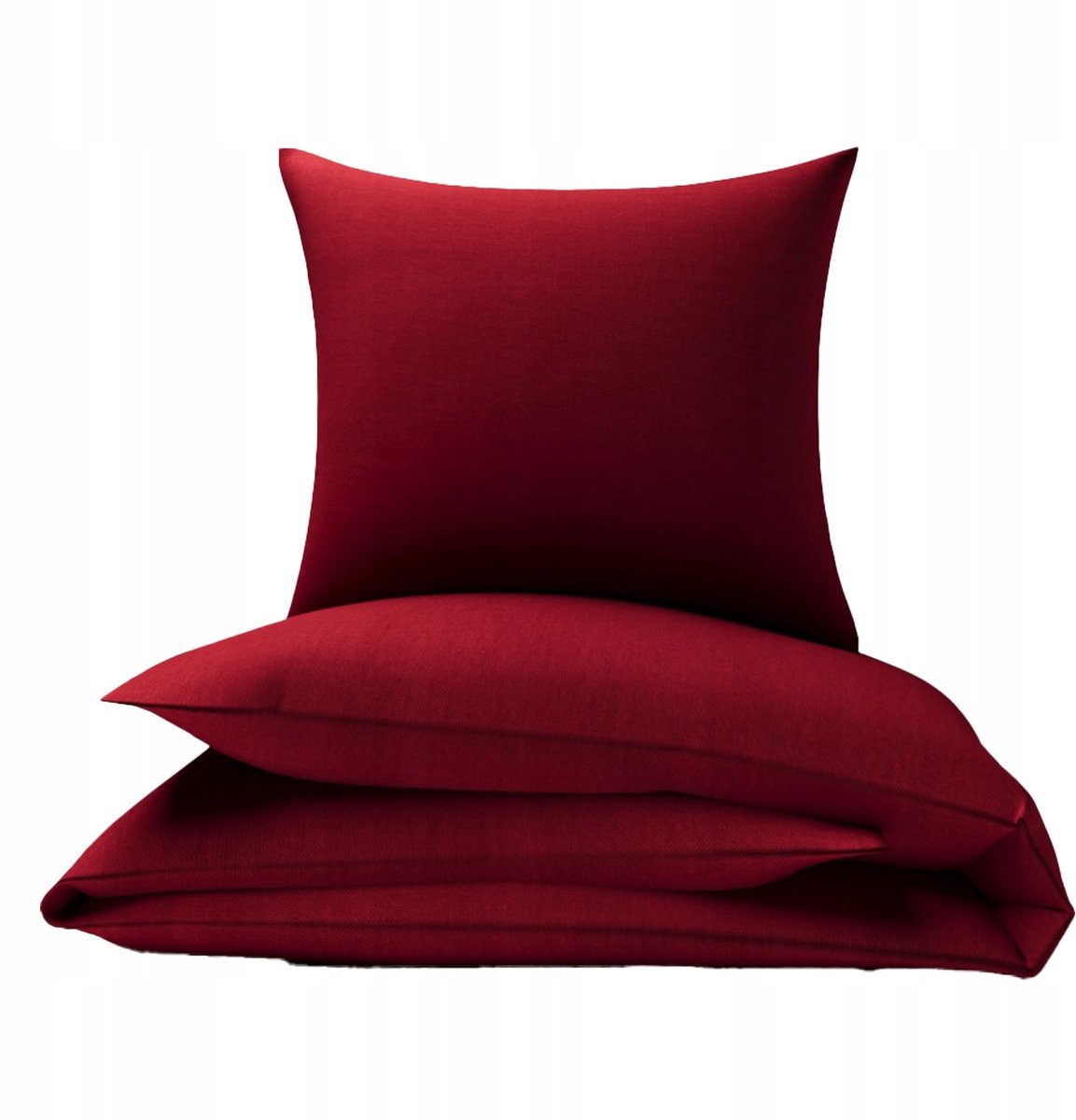 Image of 100% Katoenen Dekbedovertrek Set 140x160cm - Bordeaux Rood
