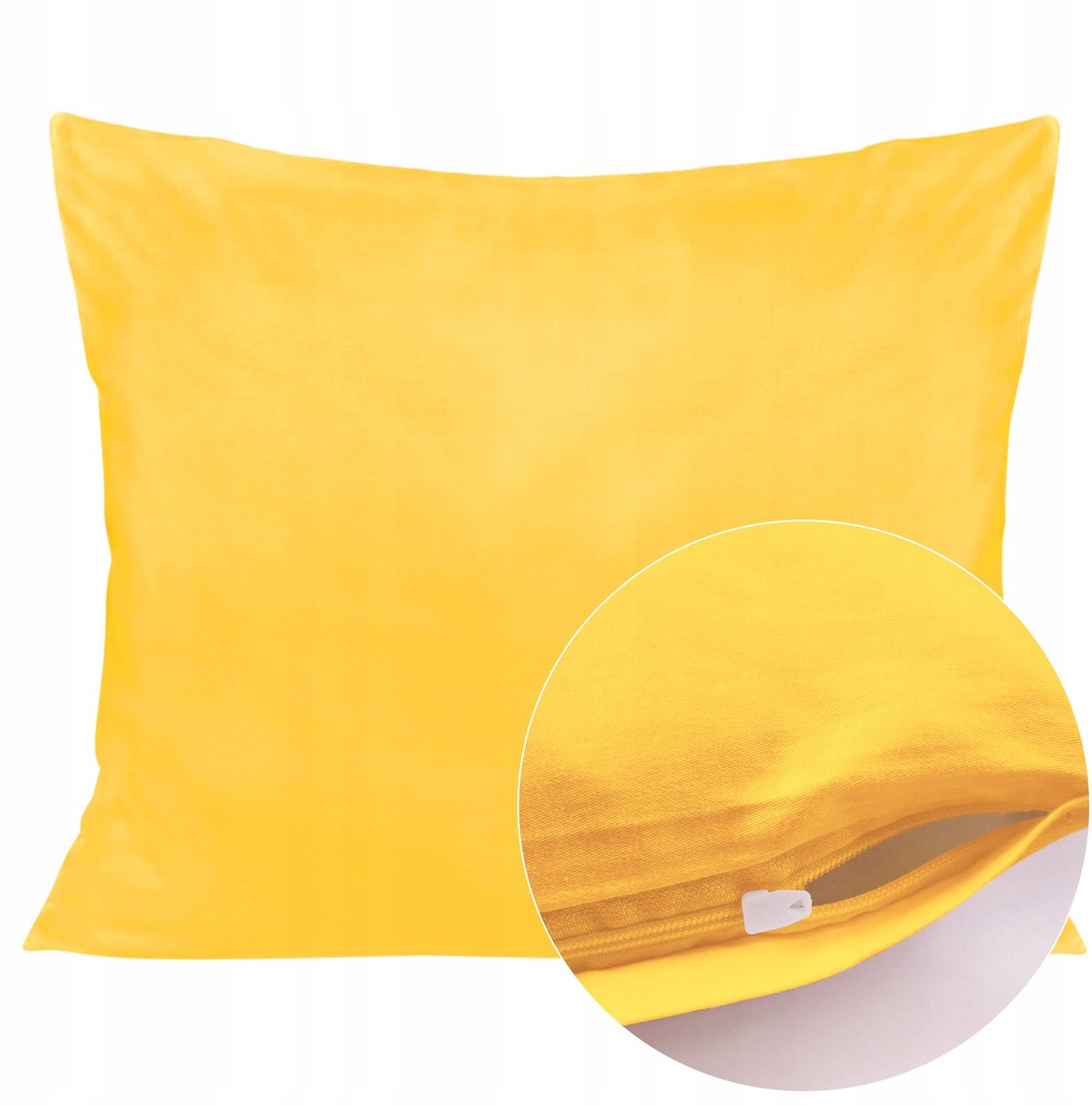 Kussensloop 50x60 cm Katoen Satijn Zonnig Geel Glad