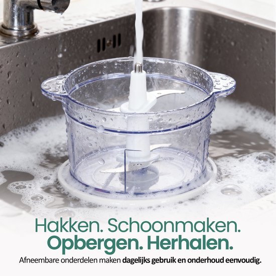 Emerio Hakmolen 260W - 500ml - 2 Snelheden - Plastic kan - 4 RVS Messen - Anti-slip voetjes - Snoer opbergmogelijkheid - MC-122649.2 Wit van Emerio — afbeelding 4