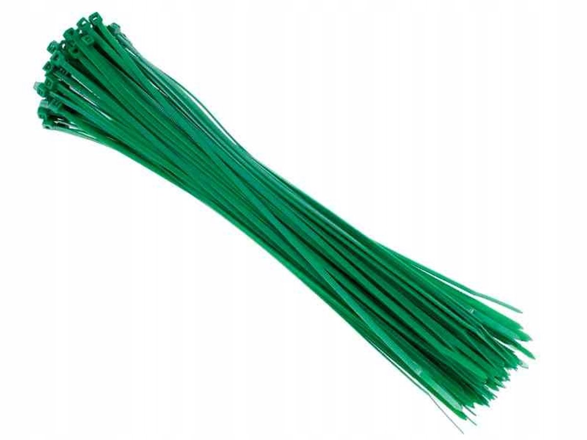 Kabelbinders nylon groen 300x3,6mm - 100 stuks