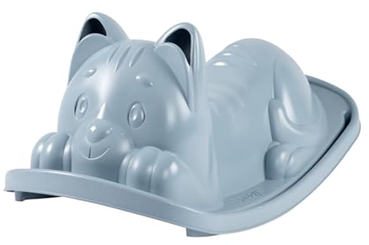 Ergonomische Zittende Blauwe Kat Schommelstoel - Van Gerecycled Materiaal - Voor Kinderen Vanaf 18 Maanden