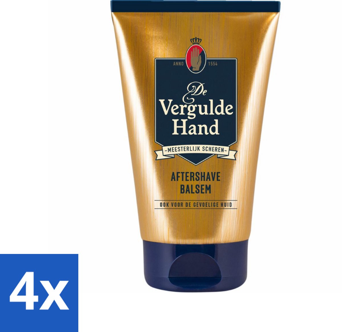 4 x Vergulde Hand Aftershave Balsem 100 ml - Aftershave Balsem - Gevoelige Huid - Scheren - Huid Verzorging - Huid Kalmeren