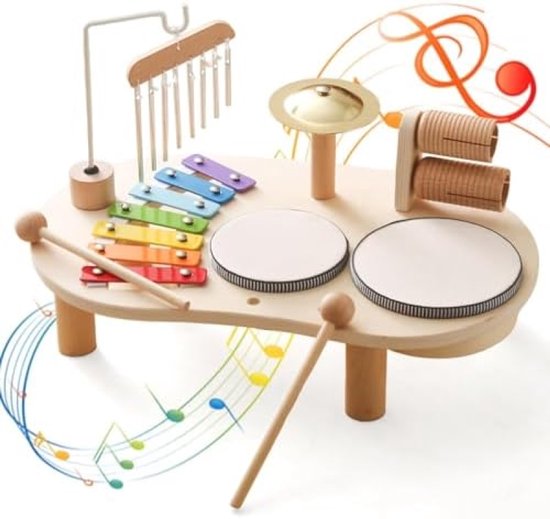 7-in-1 Houten Muziektafel voor Peuters