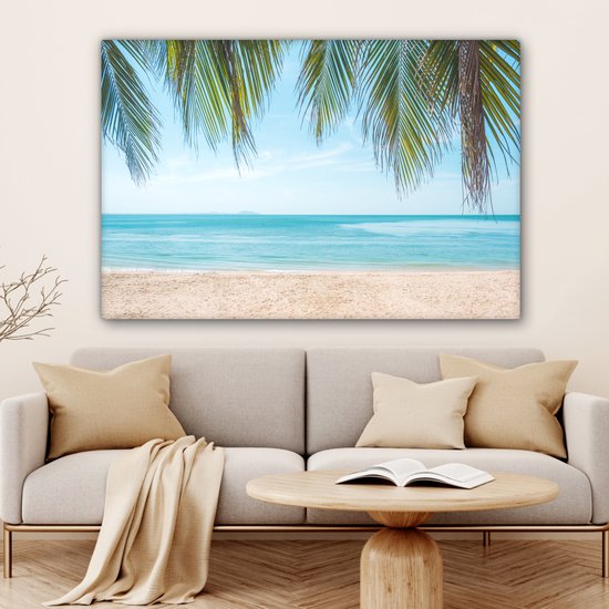 Tableau sur toile Plage - Palmier - Thaïlande - 120x80 cm - Décoration murale