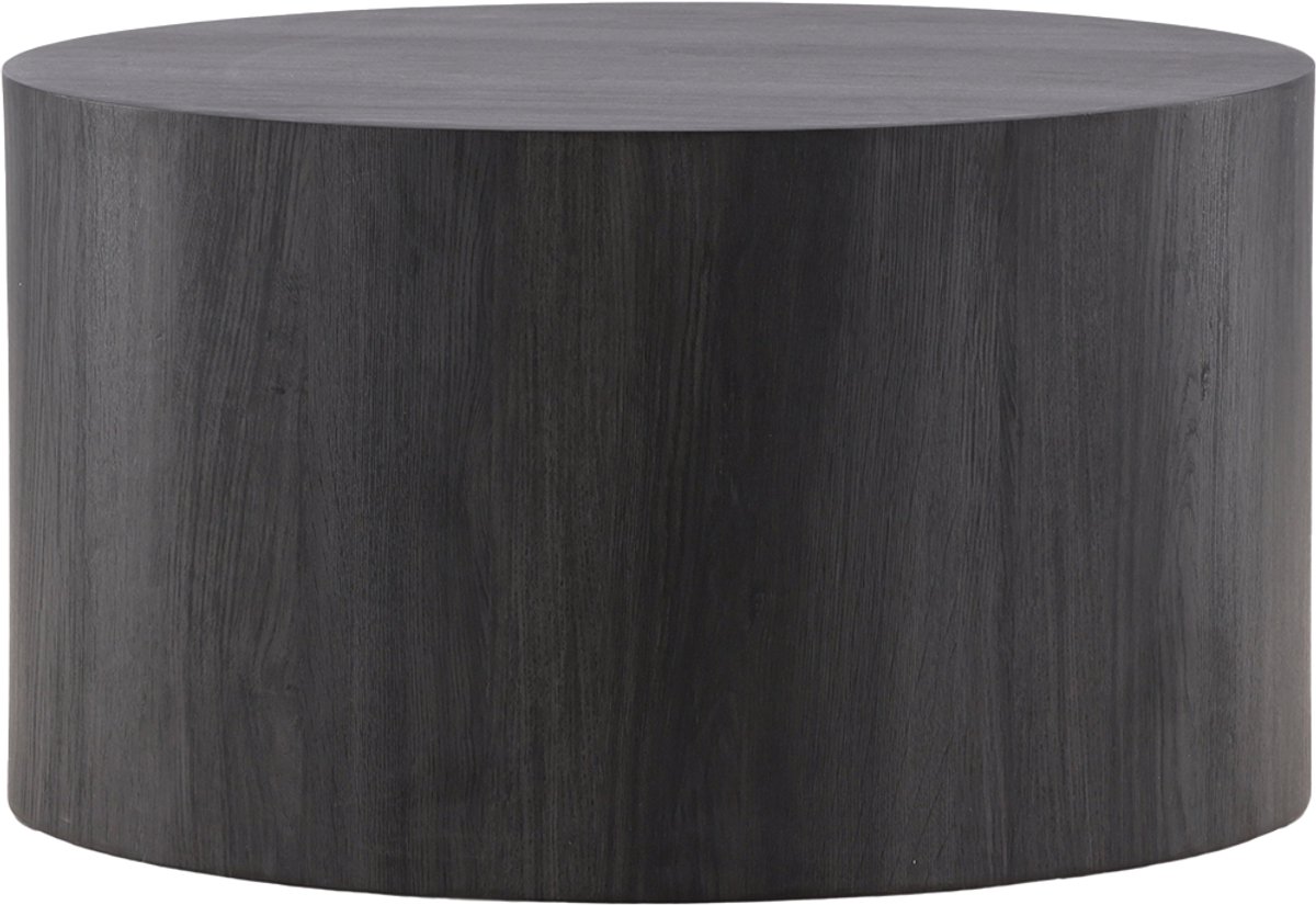 Nest living Zayn Ronde Houten Salontafel Zwart - Hout - Modern - Ronde Bijzettafel - Ø80 cm