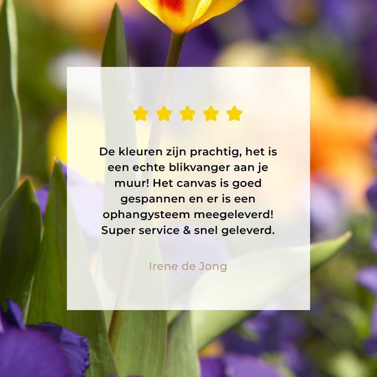 Toile Peinture Printemps - Fleurs - Couleurs - 90x90 cm - Décoration murale