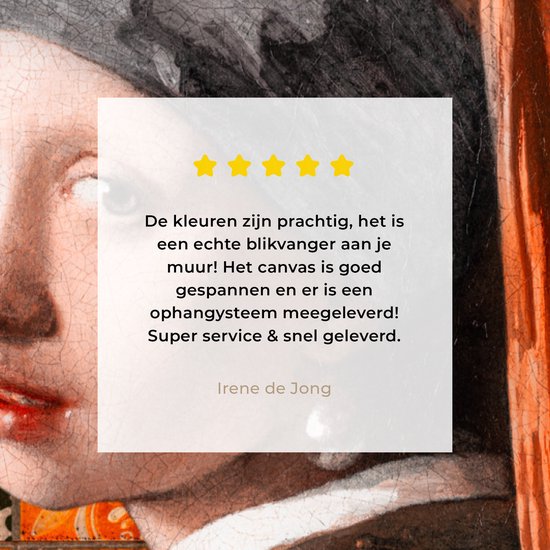 Canvas schilderij 40x60 cm - Wanddecoratie Meisje met de parel - Johannes Vermeer - Olieverf - Muurdecoratie woonkamer - Slaapkamer decoratie - Kamer accessoires - Schilderijen op canvas