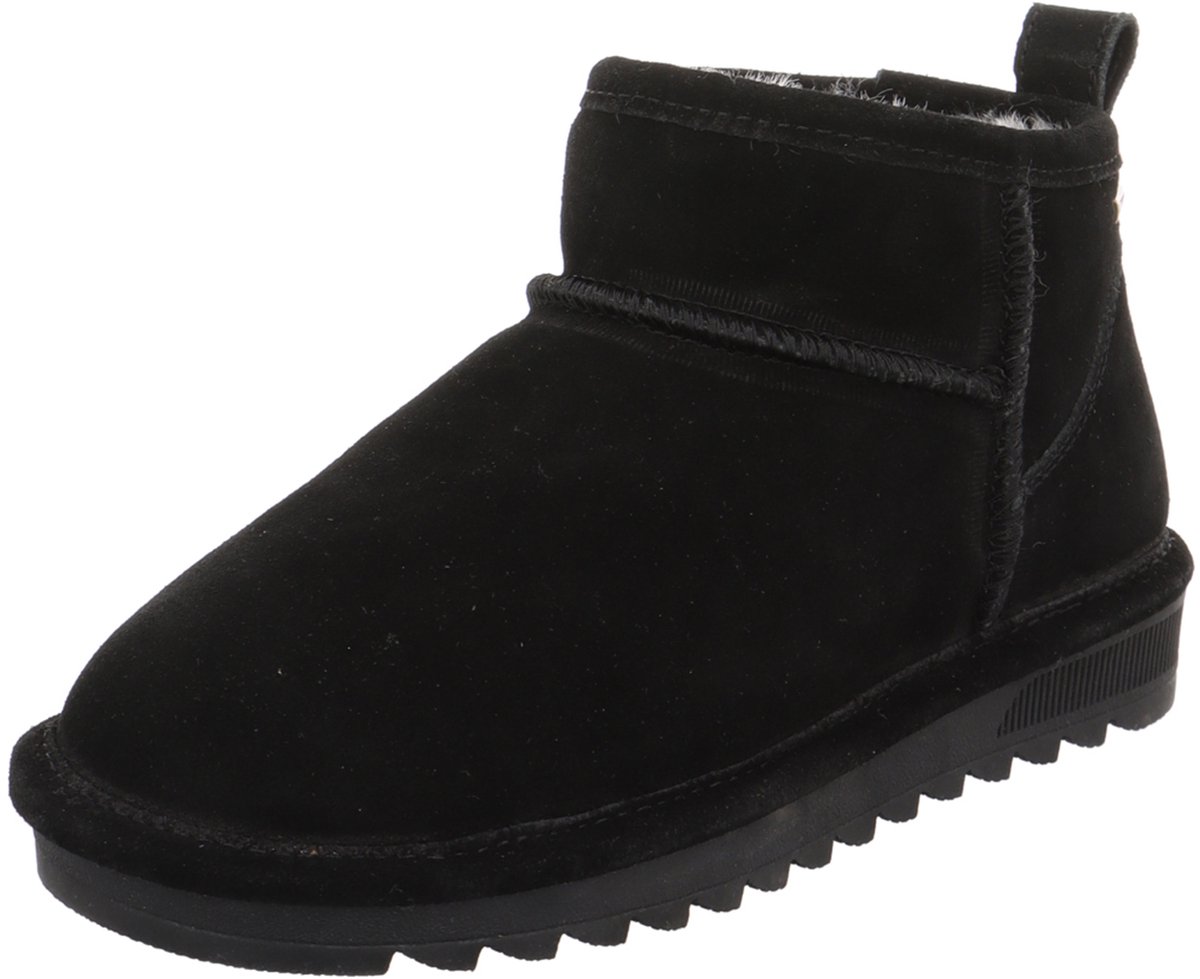 Natural Sense dames leren enkellaars Elbe 1135625 Warme voering zwart