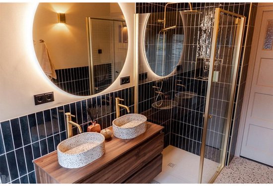 Adema Chaci Meuble bas de salle de bain - 120cm - 2 tiroirs - sans poignées - noyer (bois)