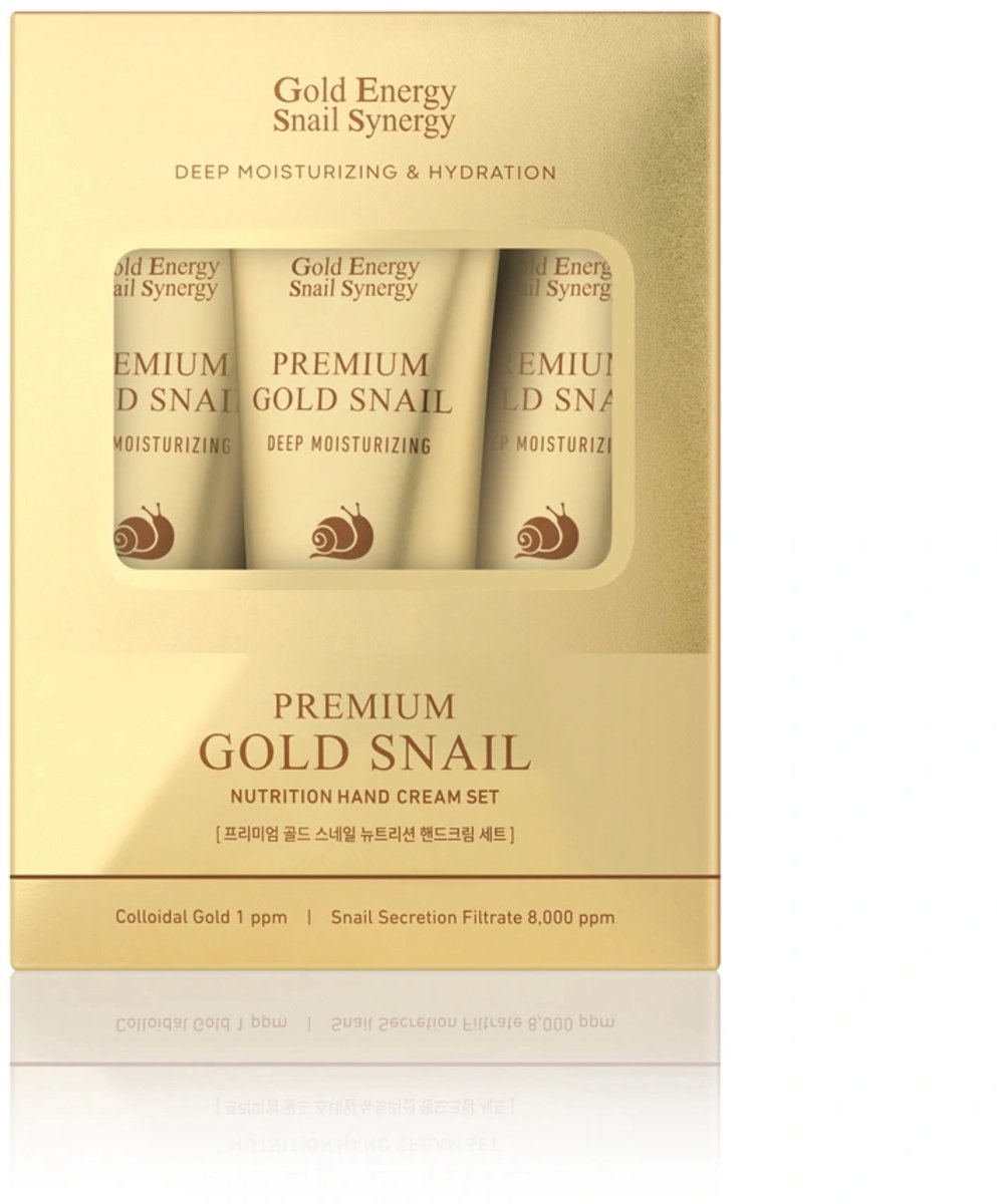 Golden Snail Handcrème Set / Handcrème met goud en slakkenafscheiding in een set van 3 x 80 ml