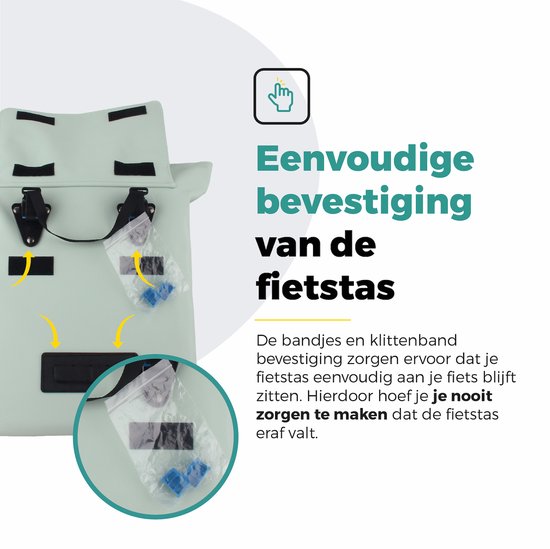 Voltano E-bike City Shopper Enkele Fietstas - Crème - 22 Liter - Laptopvak - 100% Waterdicht van Voltano — afbeelding 5