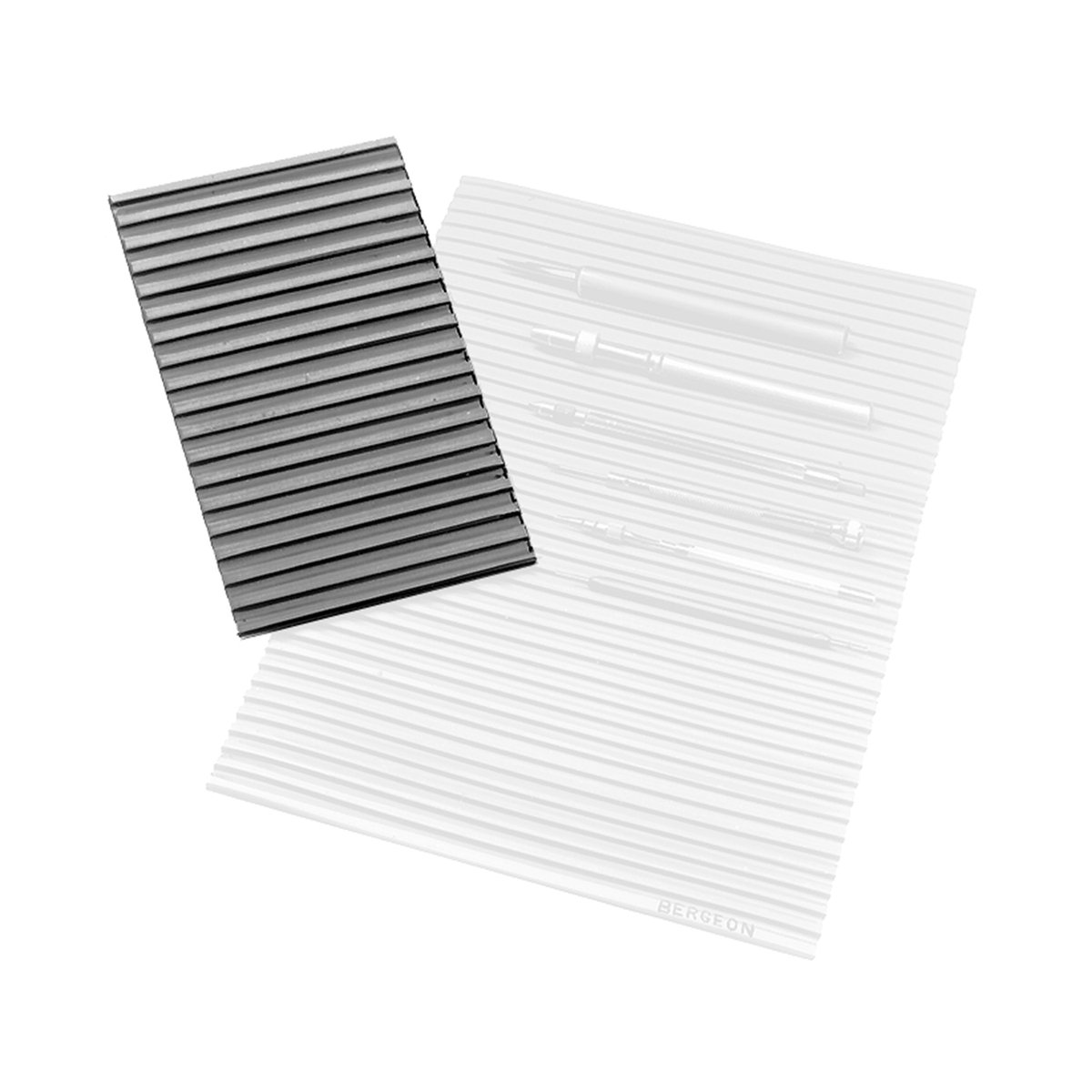 BERGEON Gereedschapsmat - Klein - Rubber - Geribbeld - Zelfklevende achterkant - Voorkomt dat klein gereedschap wegrolt - C4210006