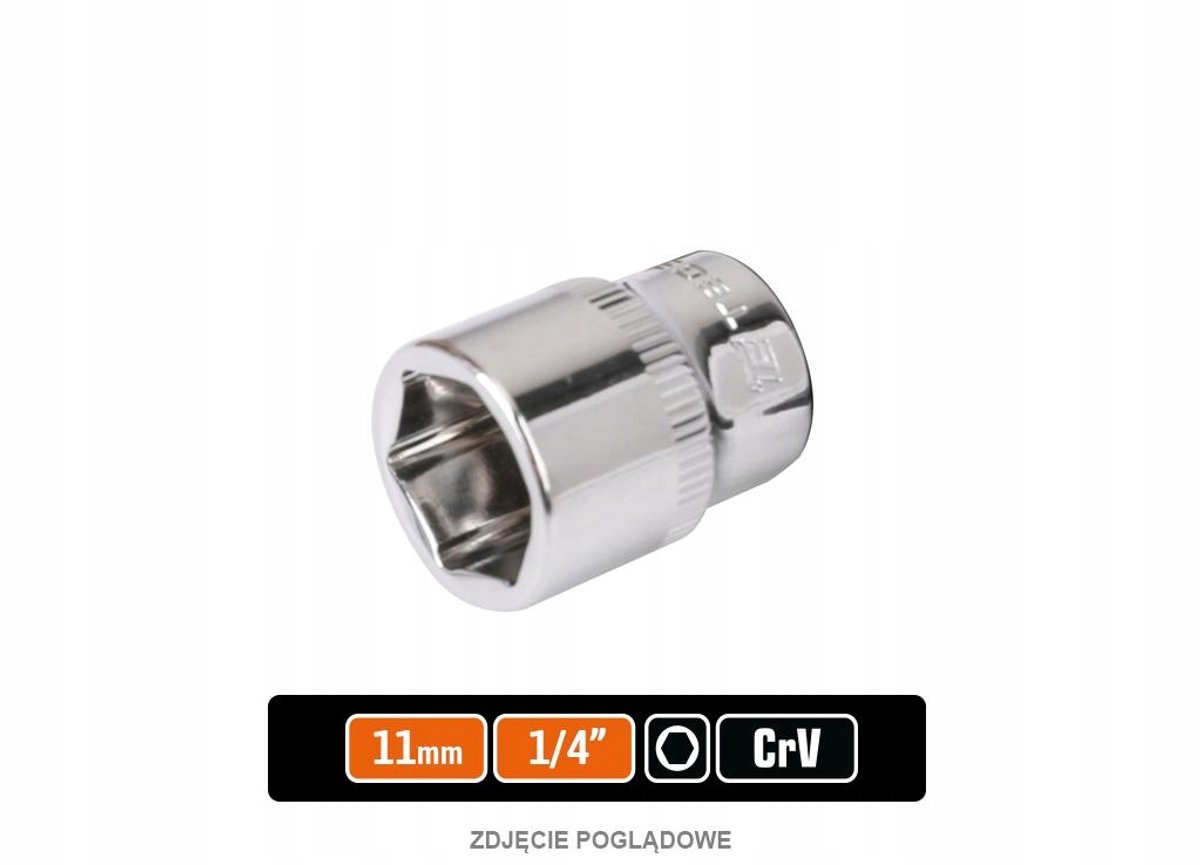 Dopsleutel 1/4” Zesant 11 mm — Duurzaam CRV Stal