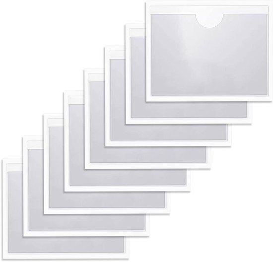 Provento - Parkeerkaarthouder voor auto, transparante zelfklevende houders, 8 stuks met sticky back protector.