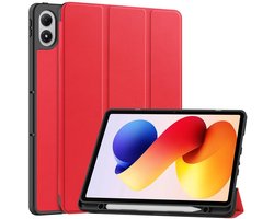 Coverup Tablethoes geschikt voor Xiaomi Redmi Pad 2 Pro Hoesje - Tri-Fold Book Case met Wake/Sleep en Stylus-houder - Rood