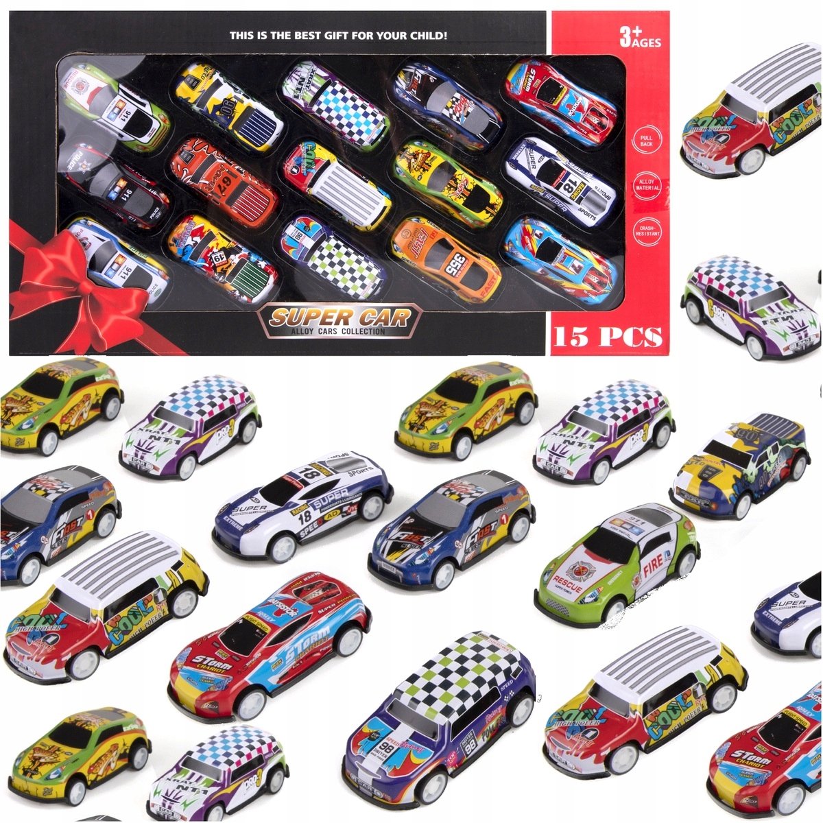 Resoraki Autootjes Set - 15 Stuks Sportauto's