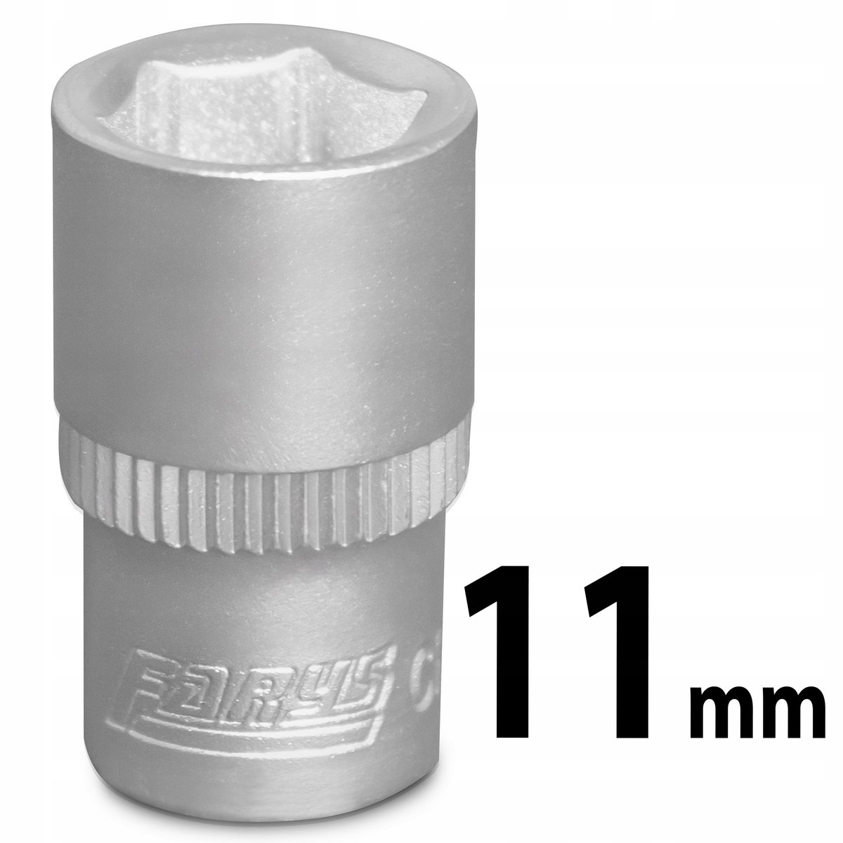 Dopsleutel 11 mm 1/4" zeskant kort chroom-vanadiumstaal