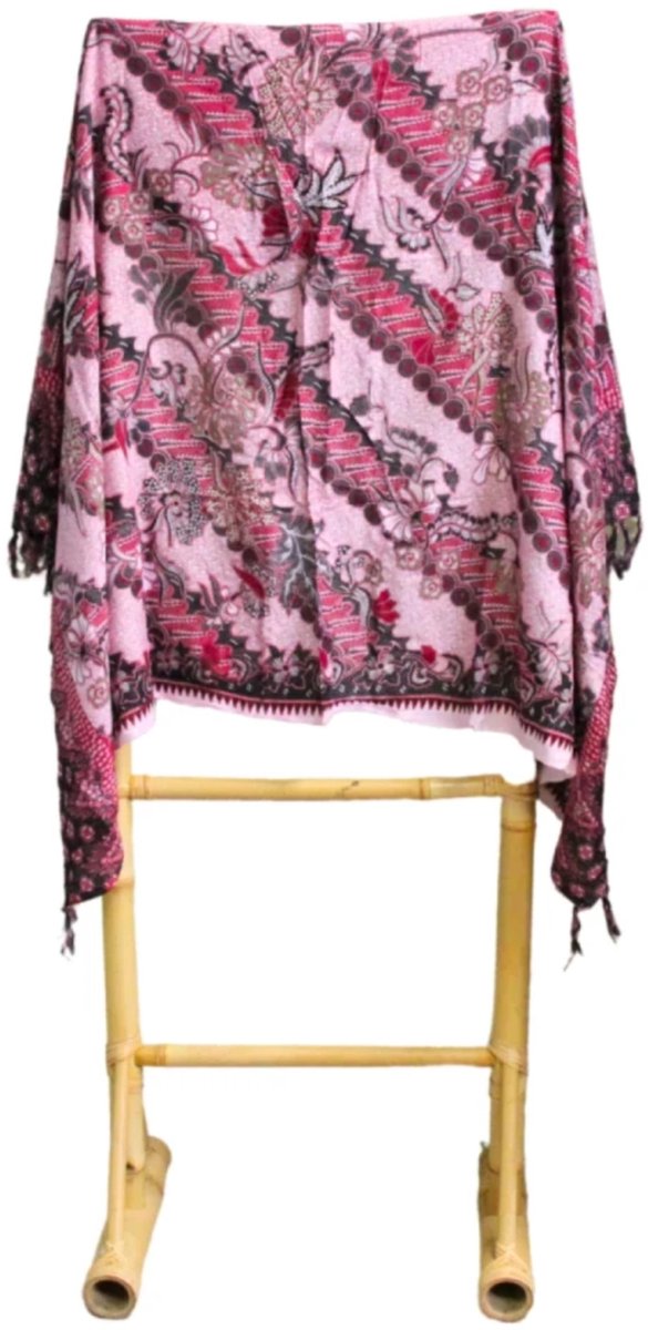 Om Namaste Sarong - 644 - batik - bloemen - roze van Om Namaste — afbeelding 4