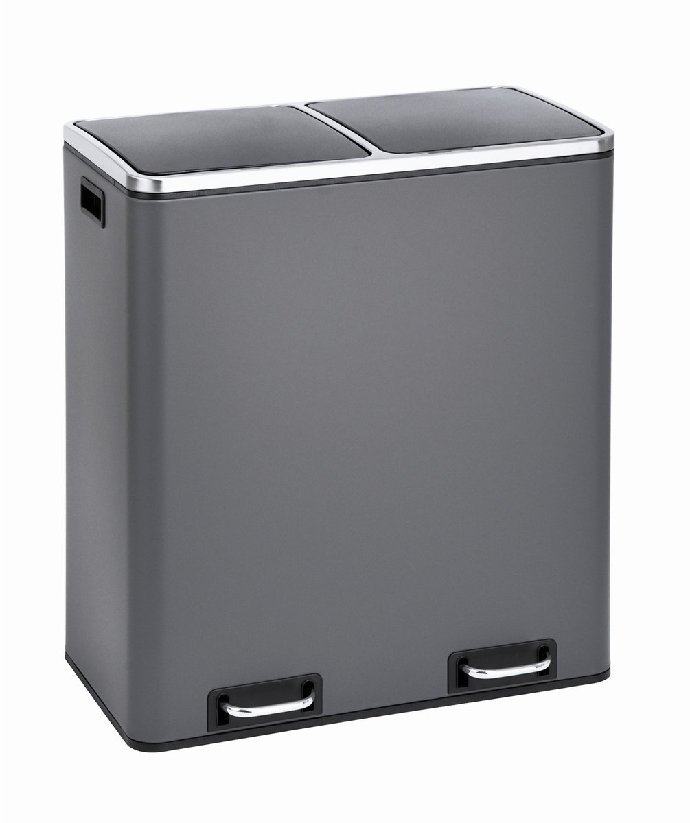 TM2X30 Pedaalemmer 60 liter - Afvalbak Afvalbak ontwerp afvalscheiding prullenbak keuken organisatie scheidingssysteem grijs