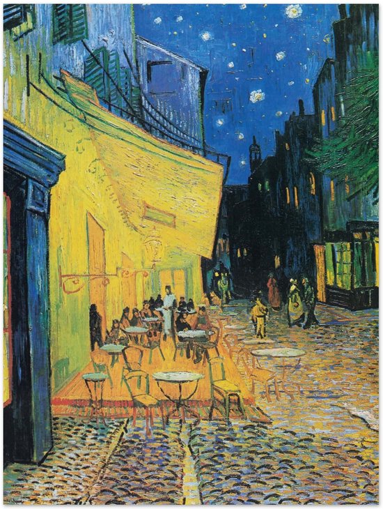 Affiche Vincent van Gogh - Terrasse de café la nuit - 30x40 cm - Décoration Salon - Décoration Chambre - Décoration - Décoration murale - Décoration murale Salon - Décoration murale Chambre - Décoration murale - Décoration murale Salon