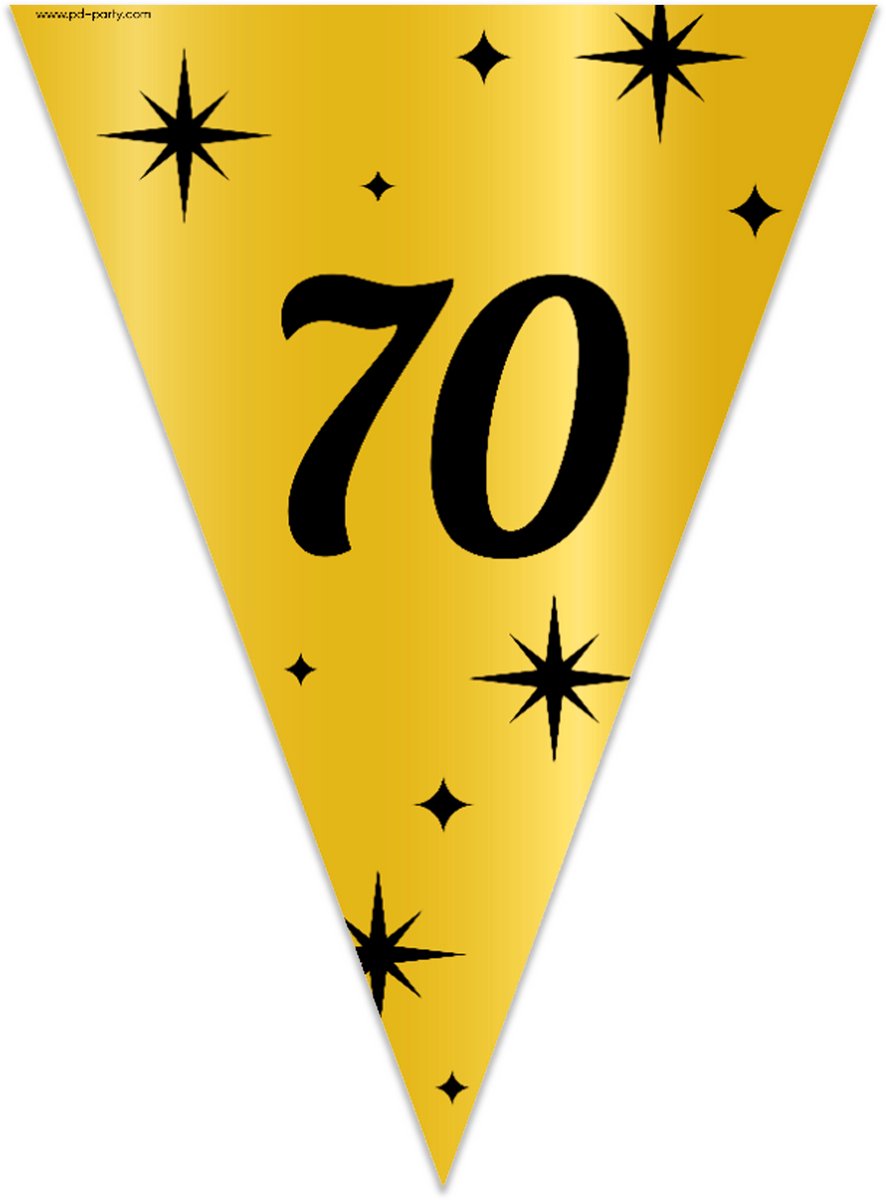 BTH - Slingers - 70 Jaar - Goud en Zwart - Slingers Verjaardag - Vlaggenlijn - 70 Jaar Verjaardag - Versiering - 1 Stuk — afbeelding 7