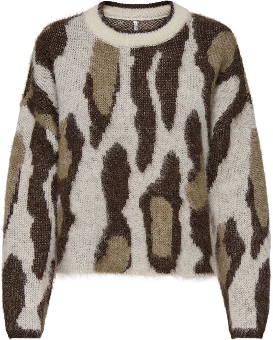 Pull Only Onledelie Life Ls Jq O-neck Knt 15353092 Bouleau/châtaigne/crème cacao/mélange, taille femme - XS