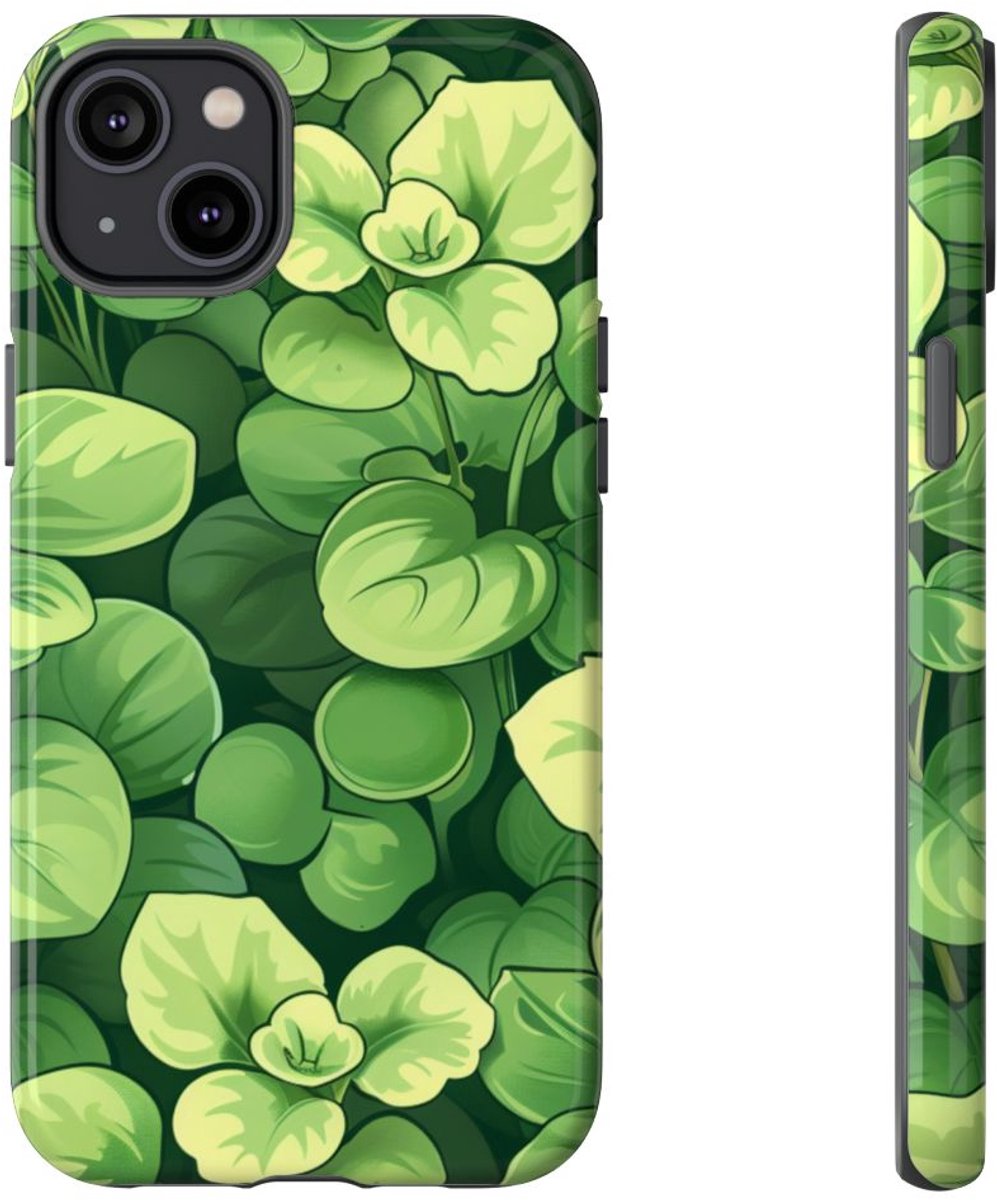 Groen Microgroentenpatroon – Telefoonhoesje Geschikt voor iPhone 14 Plus