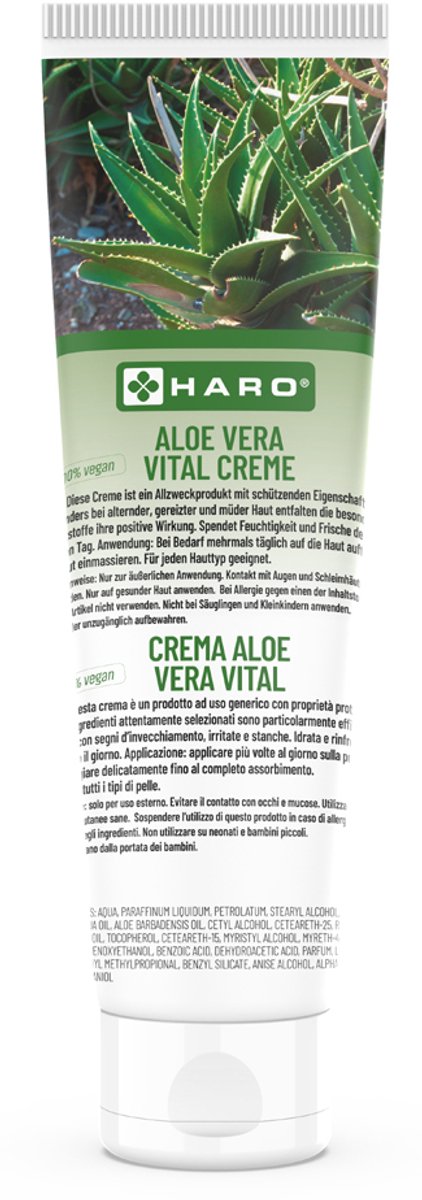 Aloë vera vitaliteitcrème, tube 100 ml