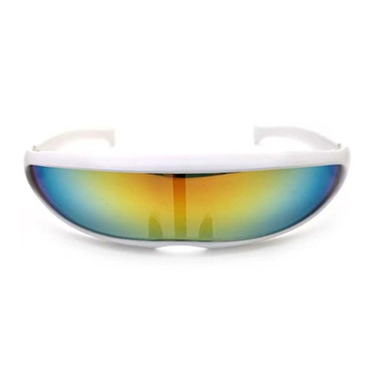Fast planga - Lunettes de soleil - Lunettes de Lunettes de soleil pour femmes - Lunettes de Festival - Lunettes de rave - Lunettes - Wit - Verre multicolore