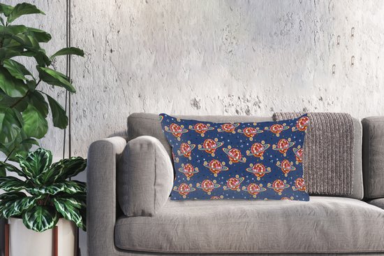 Sierkussens - Kussentjes Woonkamer - 60x40 cm - Disco - Blauw - Patroon