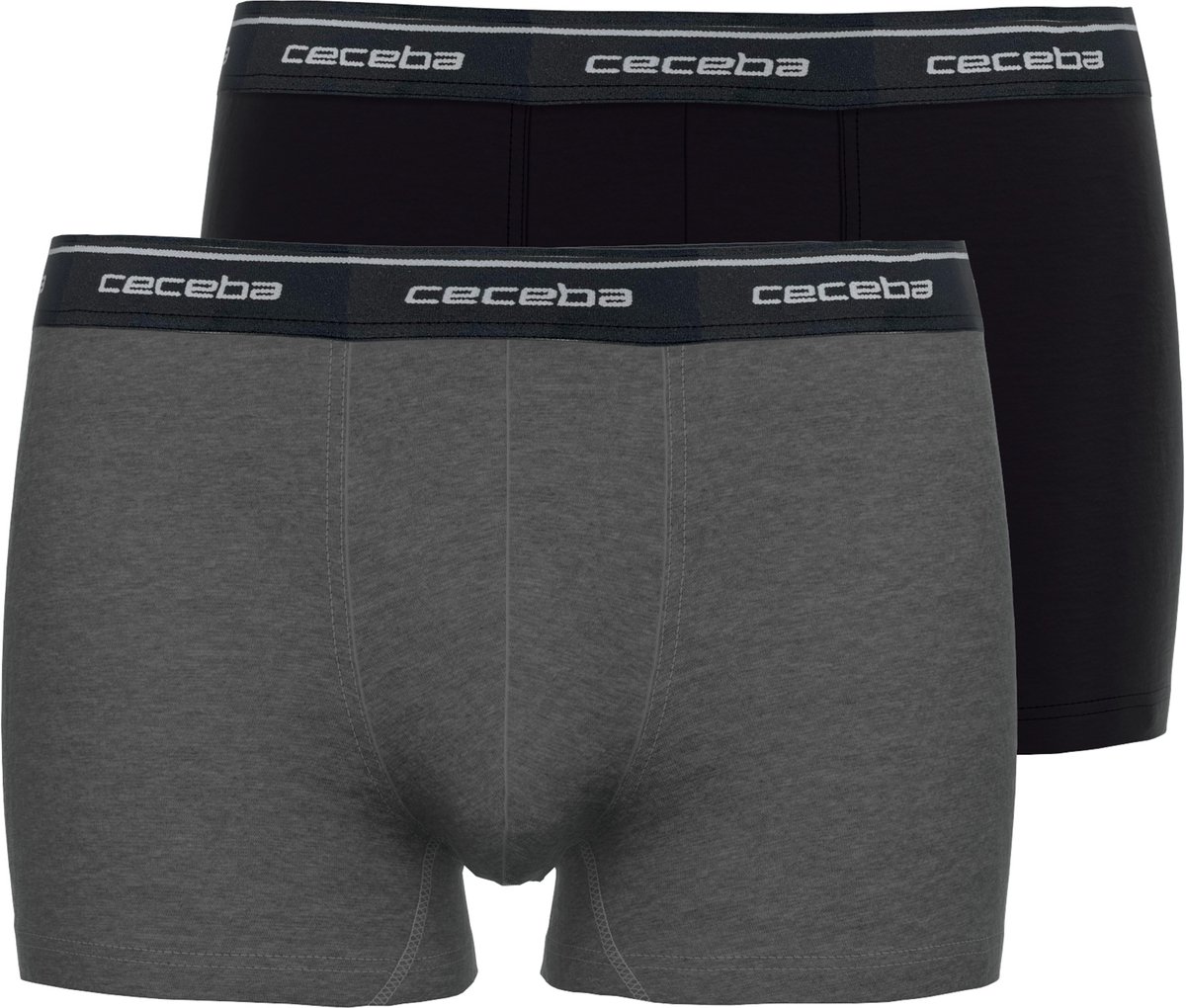 CECEBA Monza 2-pack Heren Boxer - Grijs/Zwart