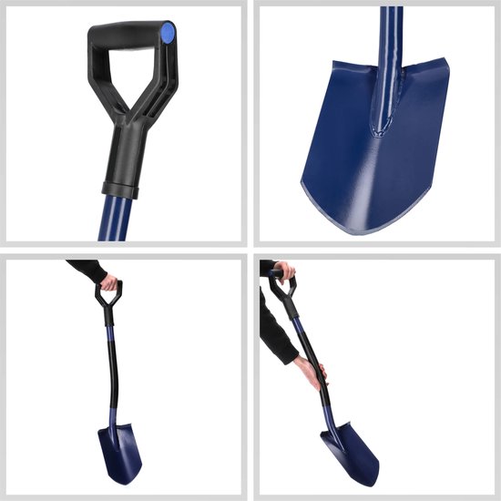 KADAX Spade, tuinspade met kop van staal, schep met steel van metaal, tuinschep met D-greep, grafspade, pionierspade (punt) van KADAX — afbeelding 4