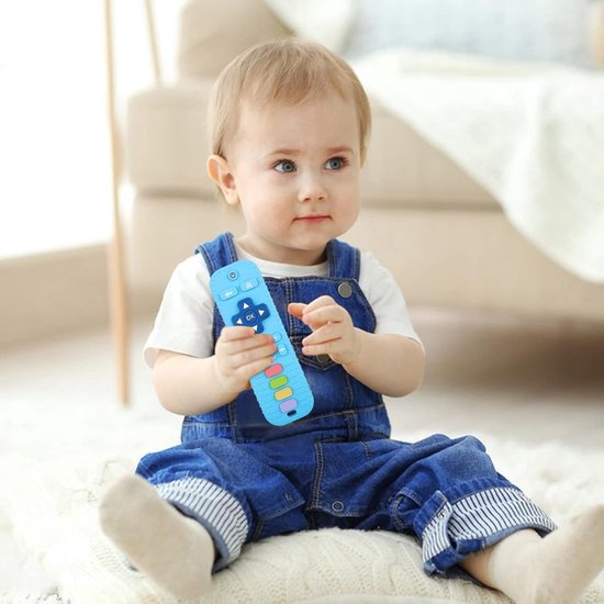 BOTC Baby Afstandsbediening - Babybijtring - Kauwspeeltje voor baby's van 3-24 maanden - TV-Afstandsbediening - 1 stuk - Blauw van BOTC — afbeelding 3