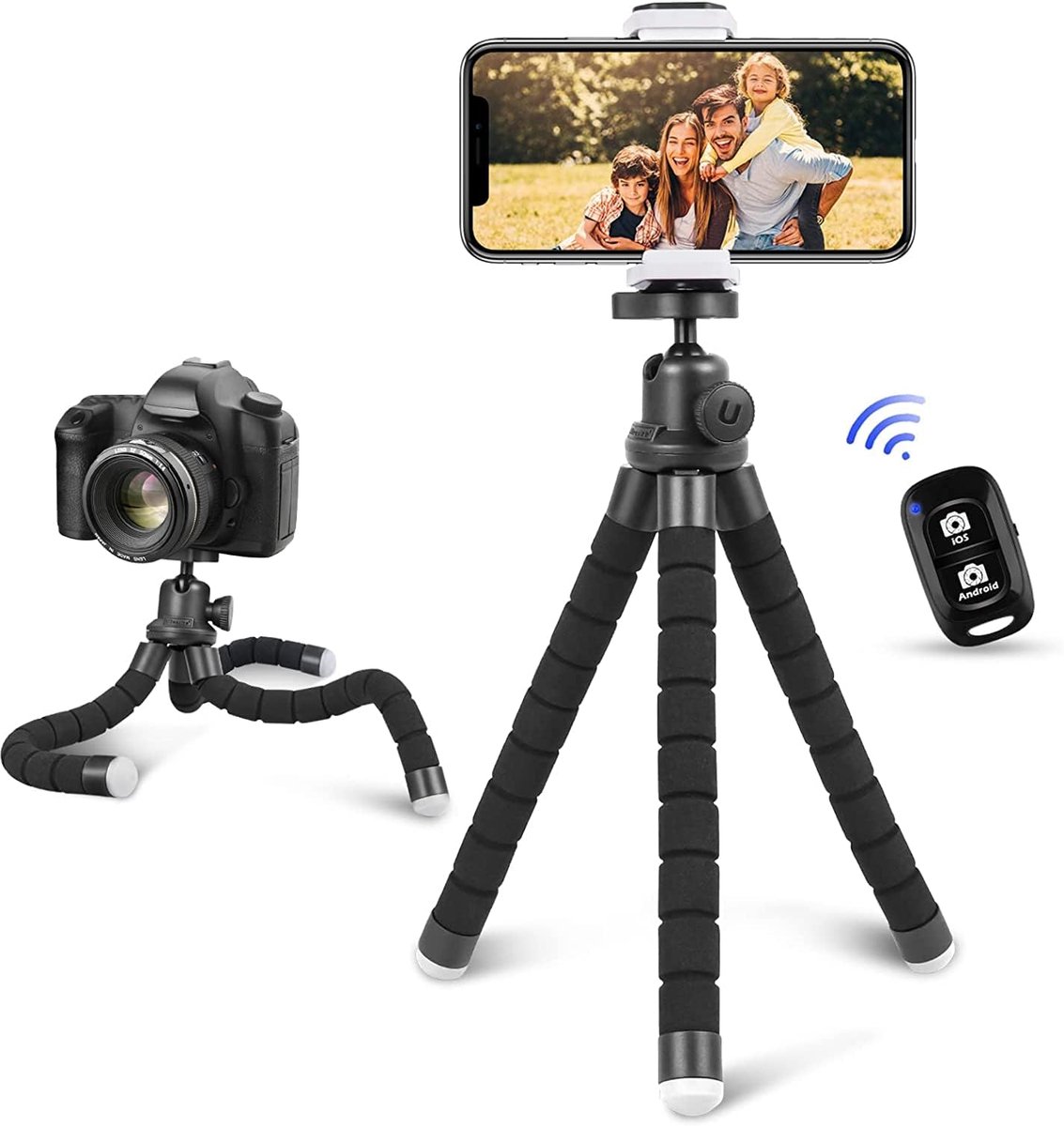 Mini Mobiele Telefoon Statief met Bluetooth Afstandsbediening - Lichtgewicht en Antislip Design voor Selfies en Reizen