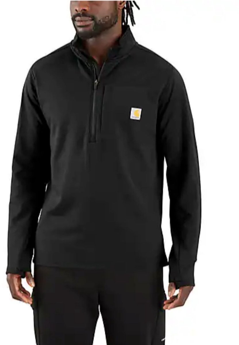 Carhartt Force Ironwood Relaxed Half-Zip Mock Neck Sweatshirt Zwart