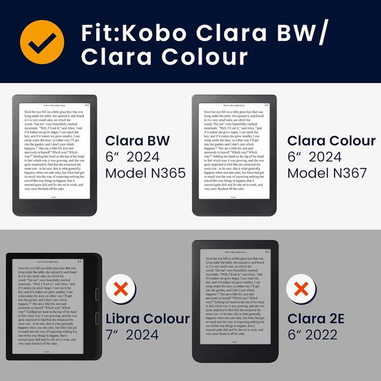 E-reader hoesje met magneetsluiting voor Kobo Clara BW/Colour - meerkleurig, stijlvolle bescherming van Merkloos — afbeelding 3