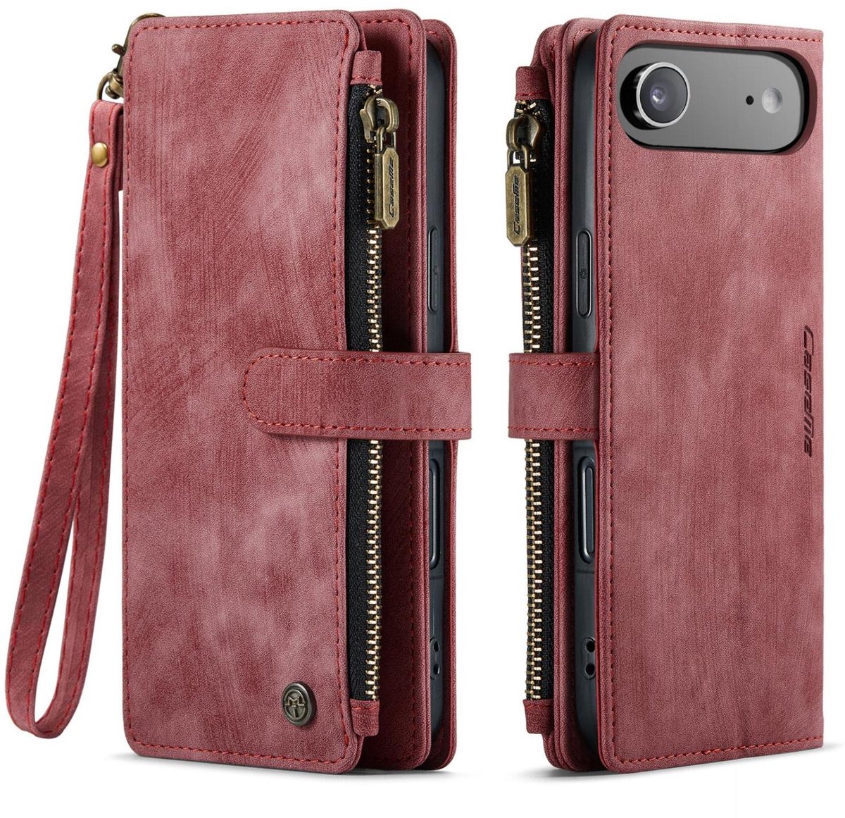 CaseMe Telefoonhoesje geschikt voor Apple iPhone Air Hoesje | CaseMe C30 Bookcase Portemonnee | Pasjeshouder voor 5 Pasjes | Telefoonhoesje voor Pinpas / OV Kaart / Rijbewijs - Rood