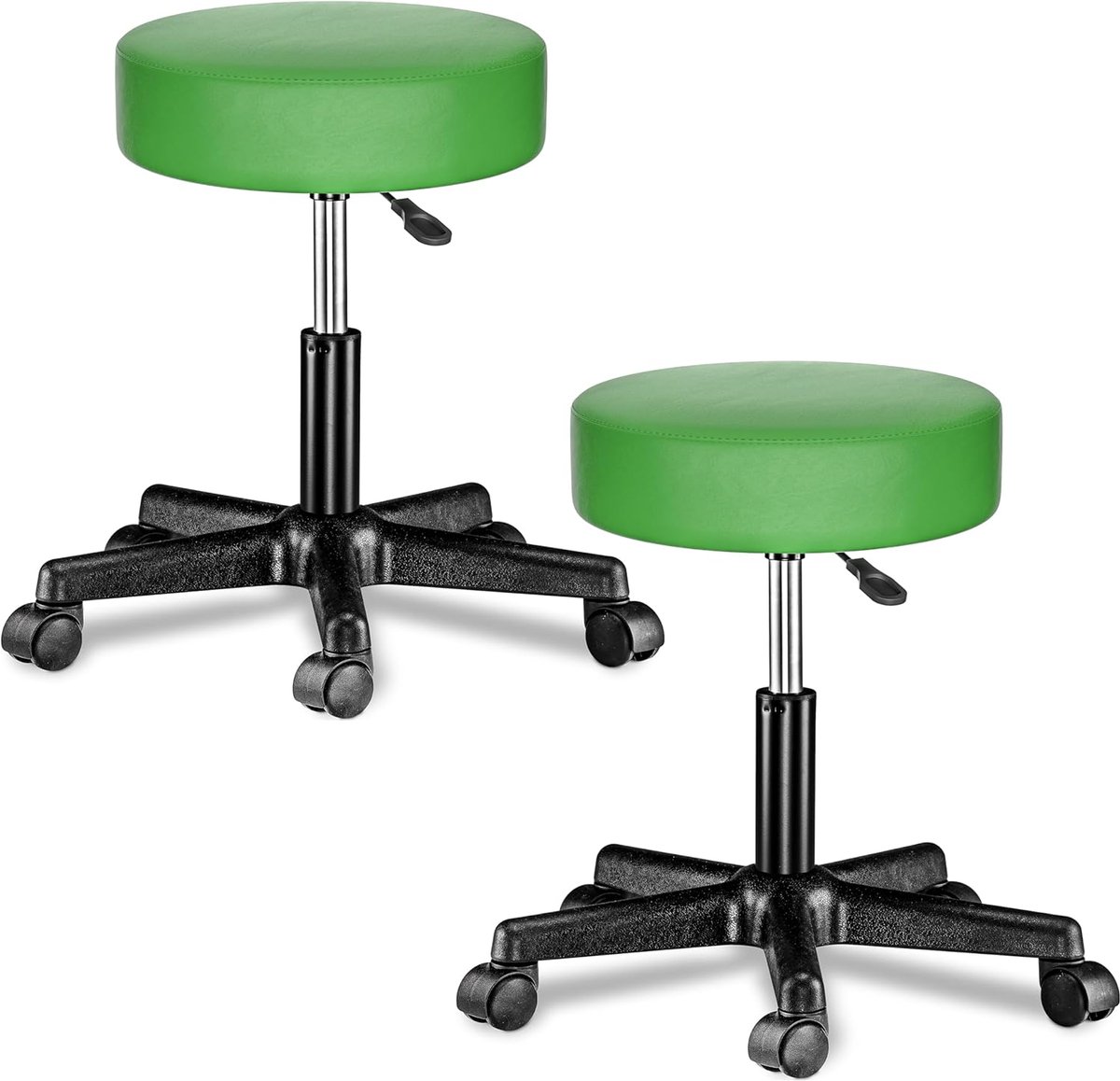 Verstelbare Draaikruk Set van 2 met Wielen - 46-60 cm Zithoogte