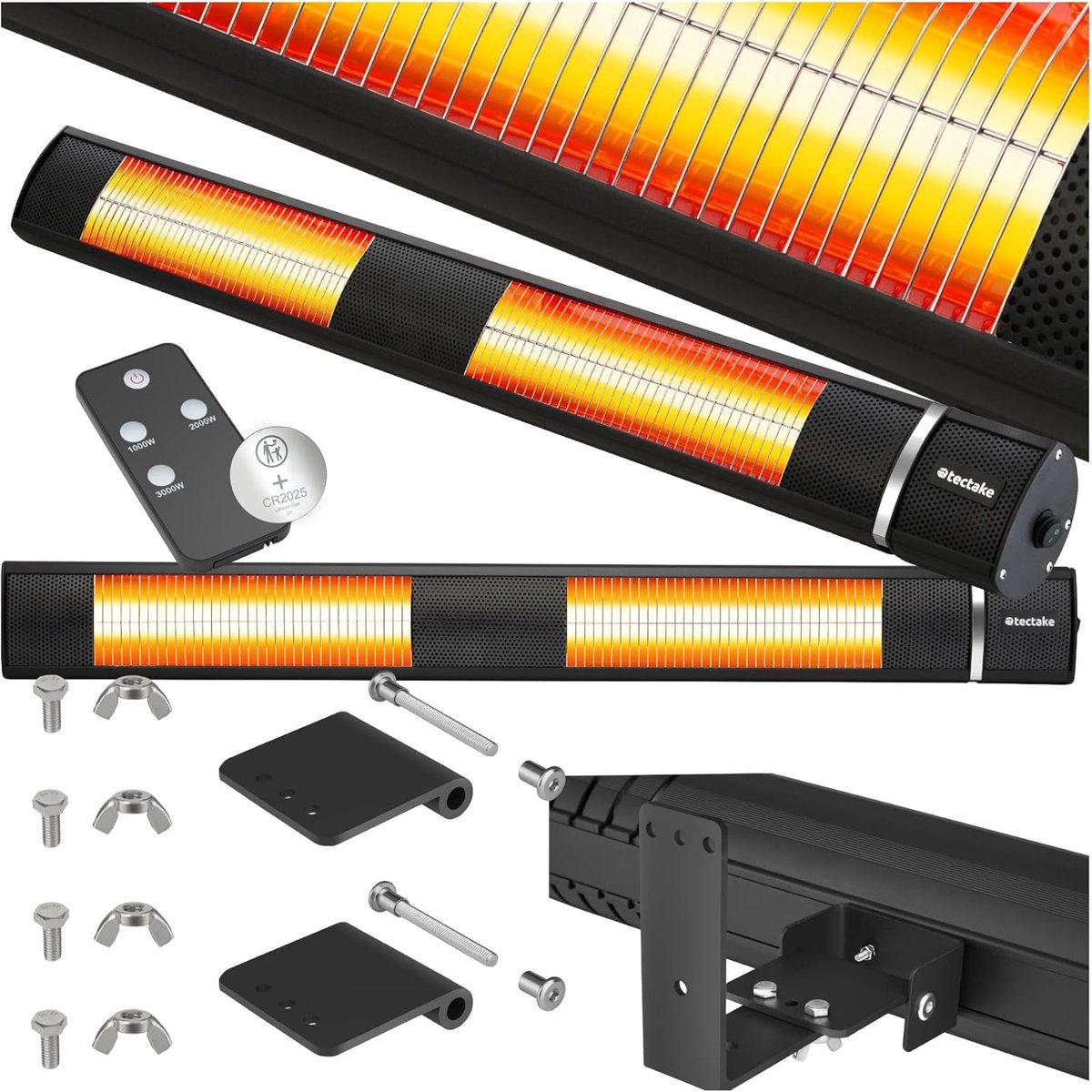 Infrarood terrasverwarmer met 3 vermogensniveaus en afstandsbediening - Perfect voor binnen en buiten