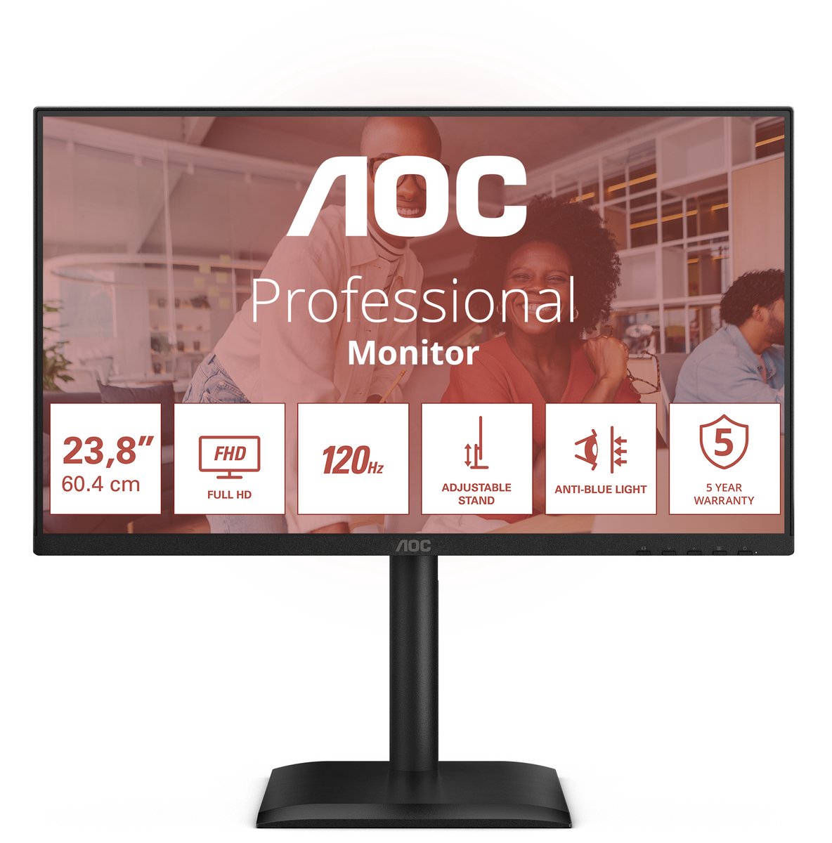 AOC E4 24E4CV computer monitor 60,5 cm (23.8") 1920 x 1080 Pixels Full HD LED Zwart