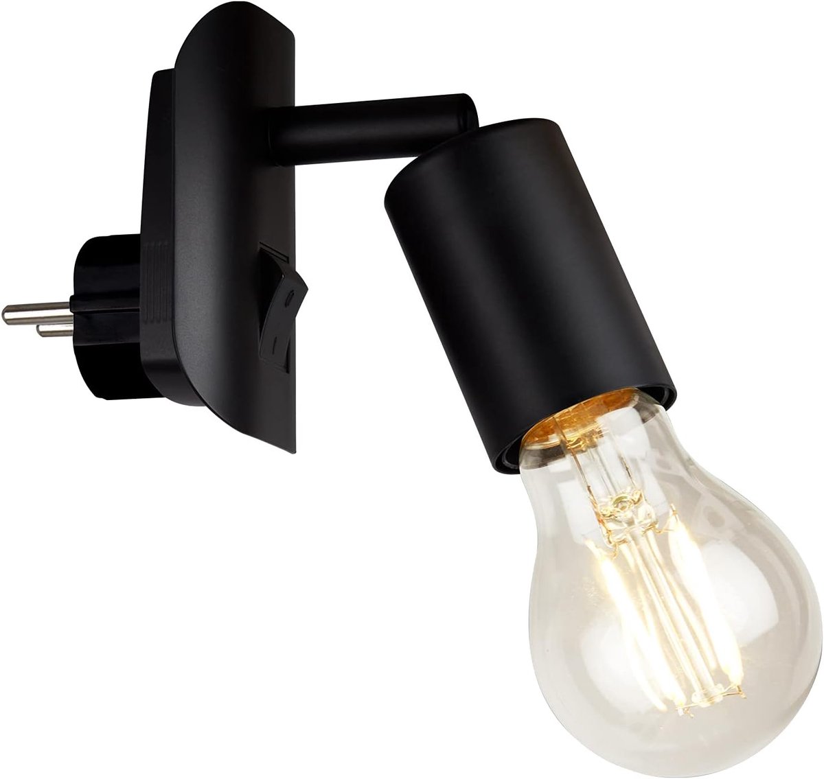 Stekkerlamp metaal zwart IP20 1x E27 max 25 watt incl aan-uit-schakelaar - 95x67x78cm (LxB