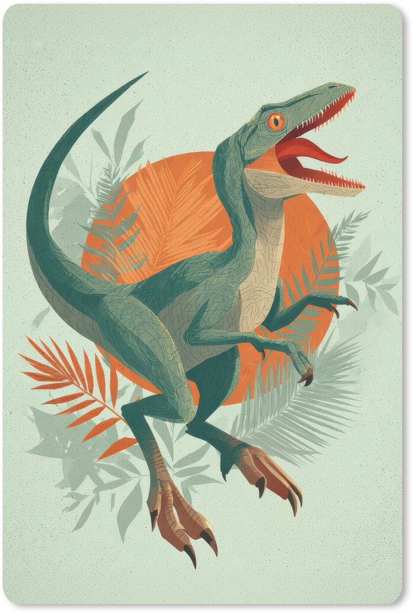 Muismat 18x27 cm - Mousepad Dino - Bladeren - Grafisch - Groen - Muismatten