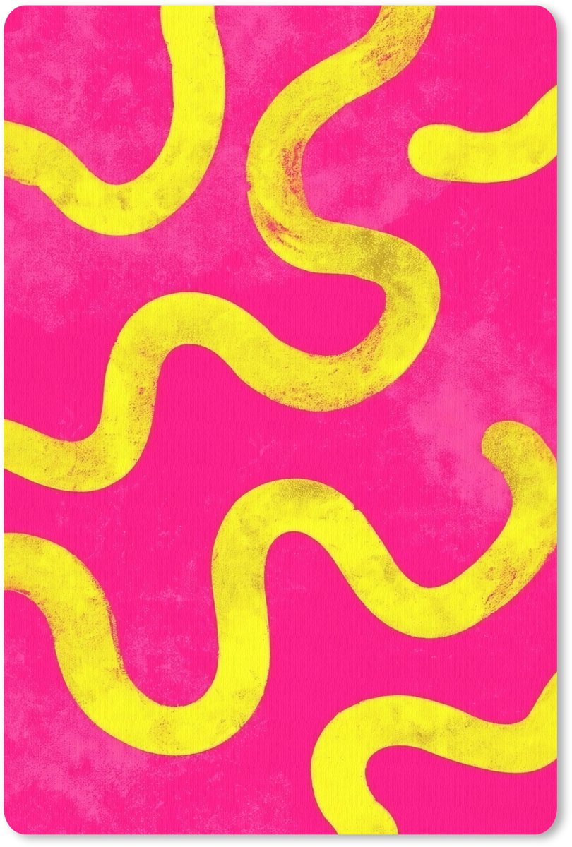 Muismat 18x27 cm - Mousepad Lijn - Geel - Abstract - Muismatten