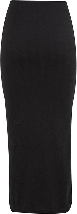 Urban Classics - Jupe longue côtelée à fente haute - XL - Zwart