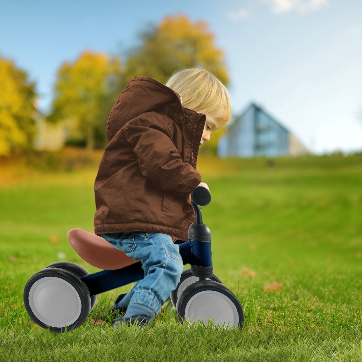 LifeGoods Loopfiets - Speelgoed Vanaf 1 jaar - Kinderstep - Loopfietsje - Marineblauw — afbeelding 4