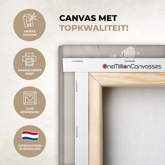 Peinture sur toile 120x80 cm - Décoration murale Fleurs - Nature - Wit - Fleur - Abstrait - Décoration murale murale salon - Décoration chambre - Accessoires de chambre - Peintures