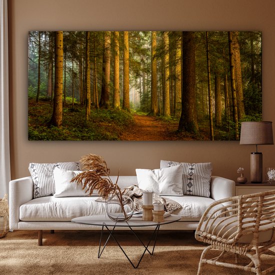 Toile - Toile nature - Arbre - Forêt - Ciel - Décoration murale - Photo sur toile - 200x100 cm